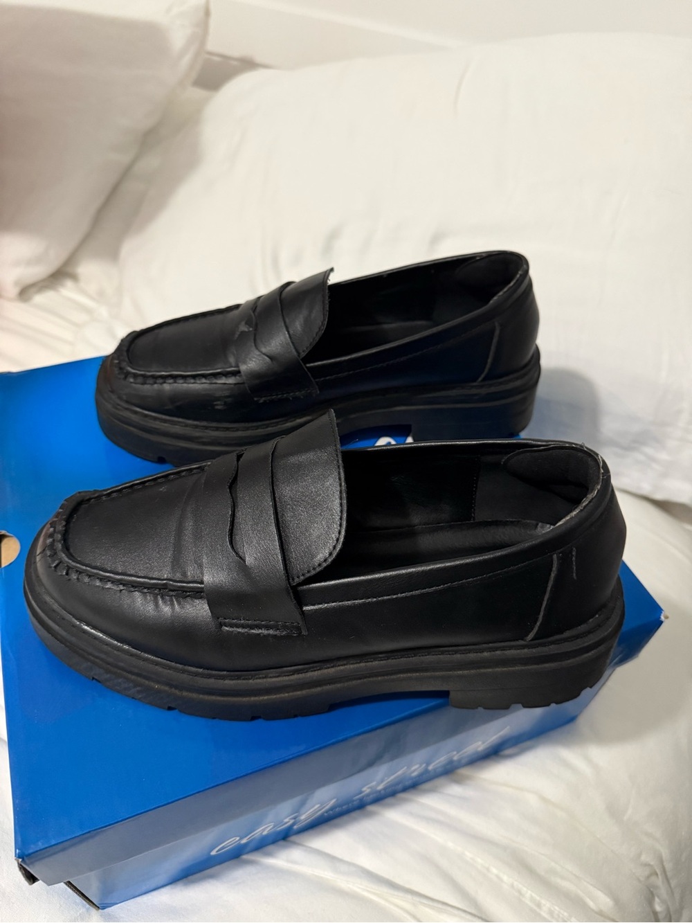 Women’s Black Leather Penny Loafers